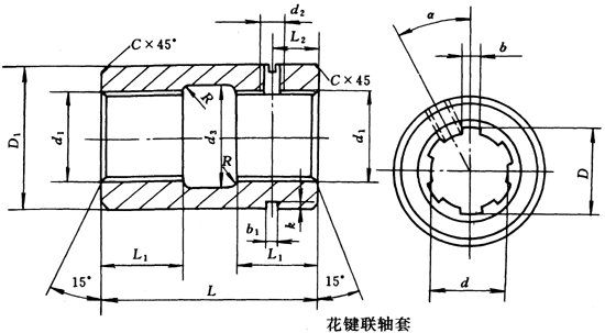 花鍵聯(lián)軸套尺寸