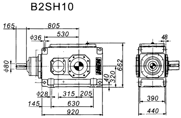 B2SH系列外型及安裝尺寸圖