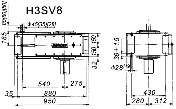 H3SV系列外型及安裝尺寸圖