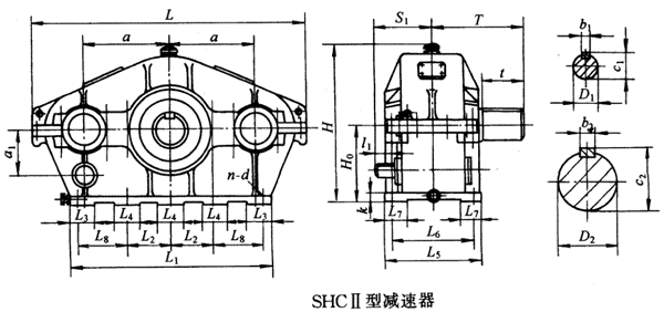 SHC I125……型三環(huán)減速機型式與主要尺寸