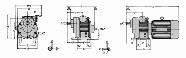 D002A(4M)……臥式付R型減速機