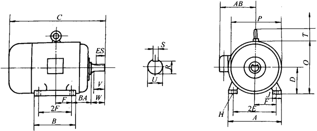NEMA標(biāo)準(zhǔn)三相異步電動(dòng)機(jī)外形尺寸(143~499T機(jī)座)